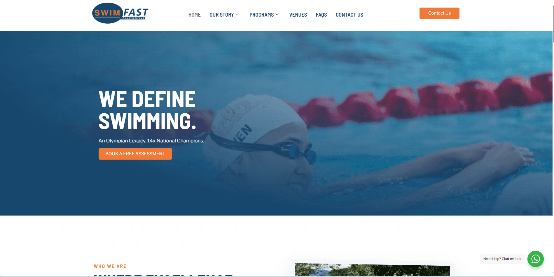 Swim Fast website preview